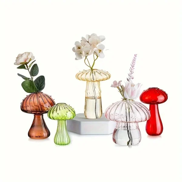 Mini Mushroom Glass Vases (5)
