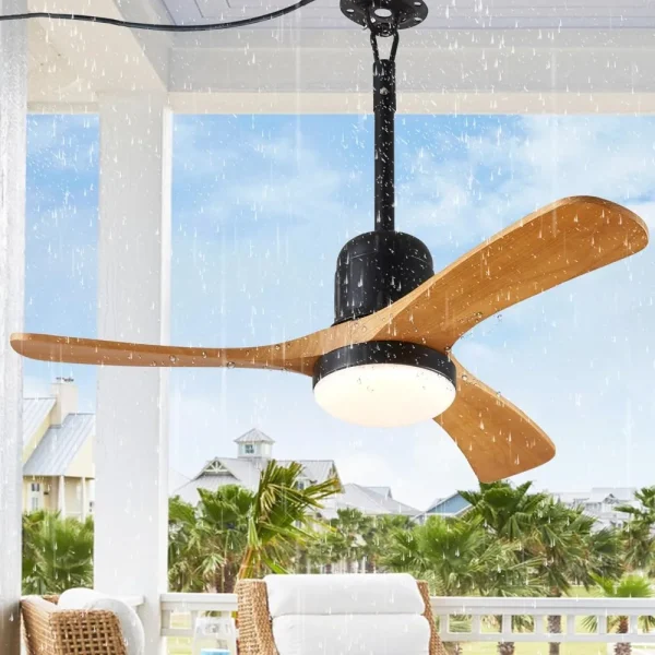 36 Inch Moisture Resistant Outdoor Ceiling Fan with Dimmable Light & Memory Remote