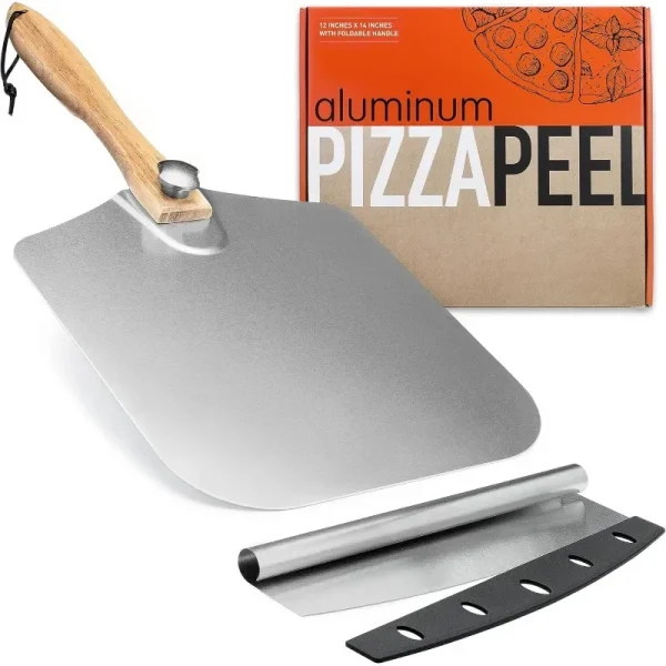 Pizza Peel - Aluminum Paddle & Pizza Cutter