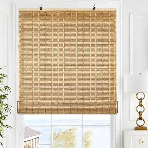 Cordless Bamboo Roll Up Blinds,  35 1/5'' W x 72'' H